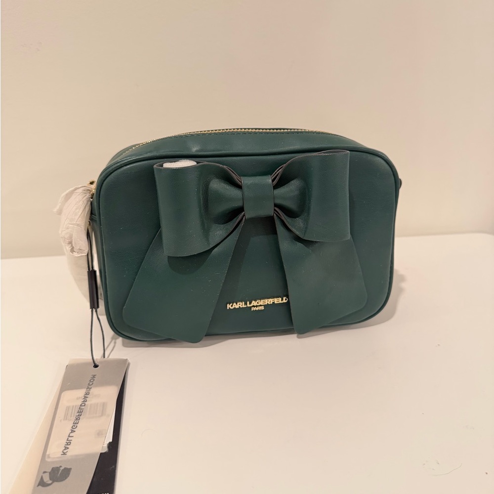 Karl Lagerfeld Dark Green Bow Crossbody Bag
